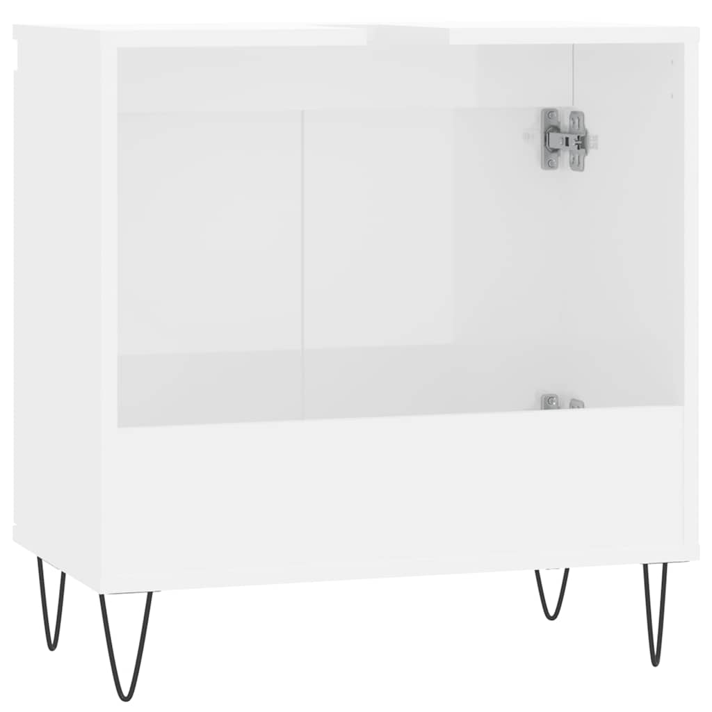 Armário casa banho 58x33x60 cm deriv. madeira branco brilhante