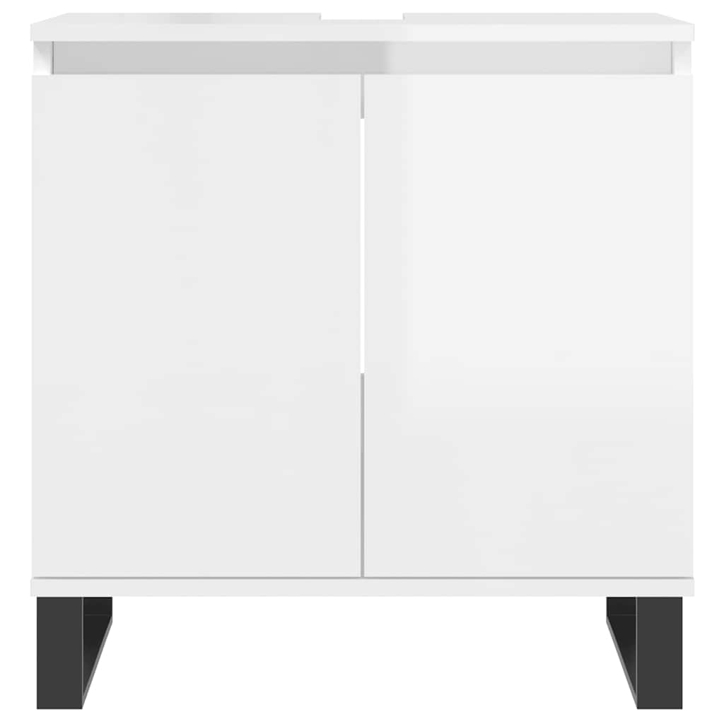 Armário casa banho 58x33x60 cm deriv. madeira branco brilhante