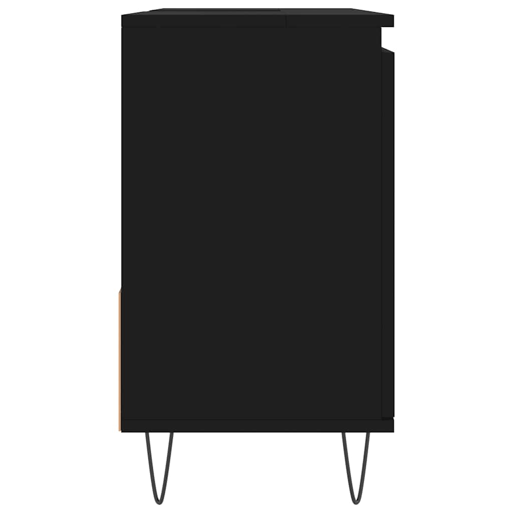 Armário de casa de banho 65x33x60cm derivados de madeira preto