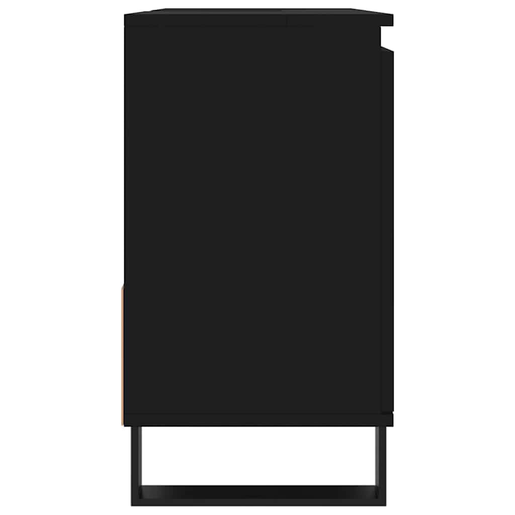 Armário de casa de banho 65x33x60cm derivados de madeira preto