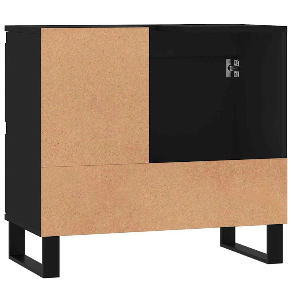 Armário de casa de banho 65x33x60cm derivados de madeira preto