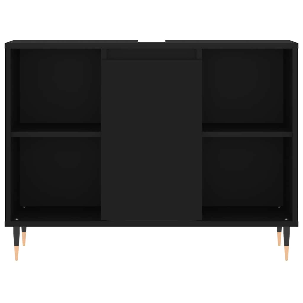 Armário de casa de banho 80x33x60 cm derivados de madeira preto