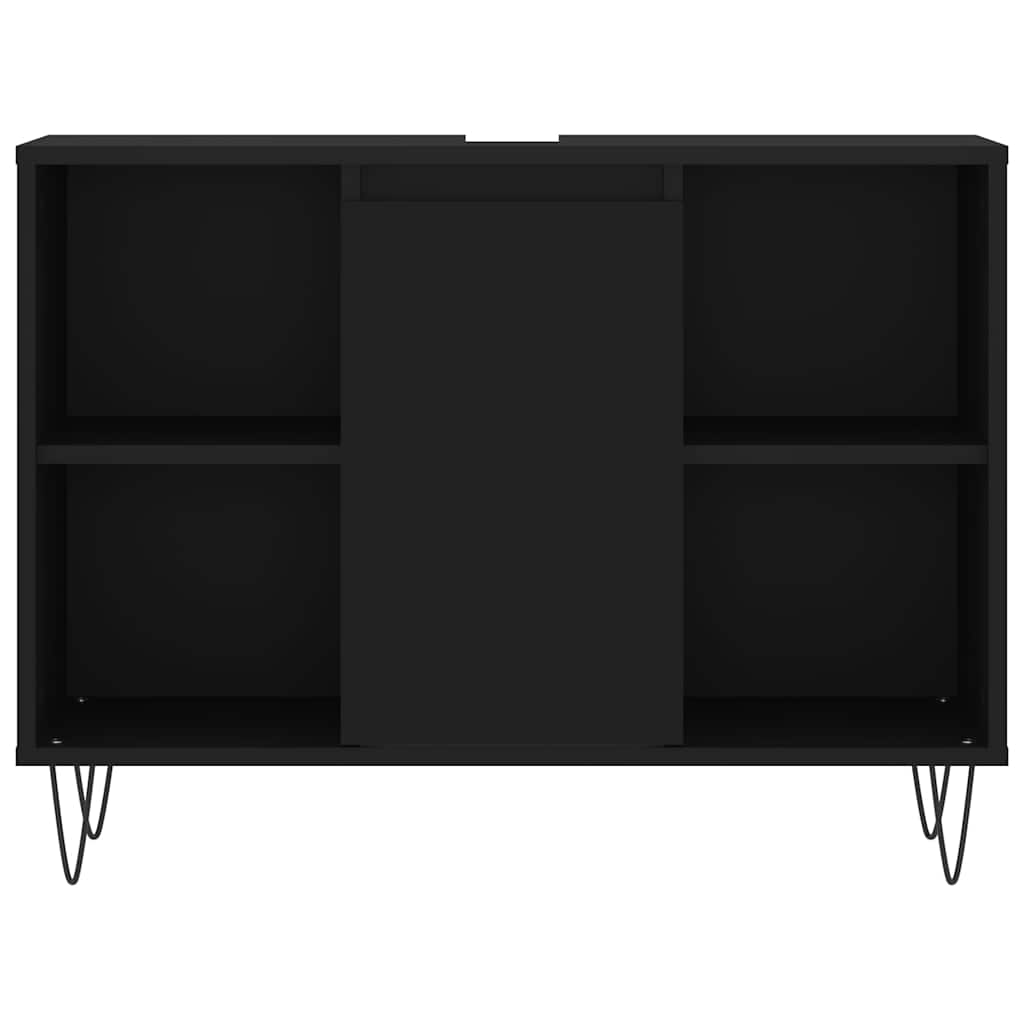 Armário de casa de banho 80x33x60 cm derivados de madeira preto
