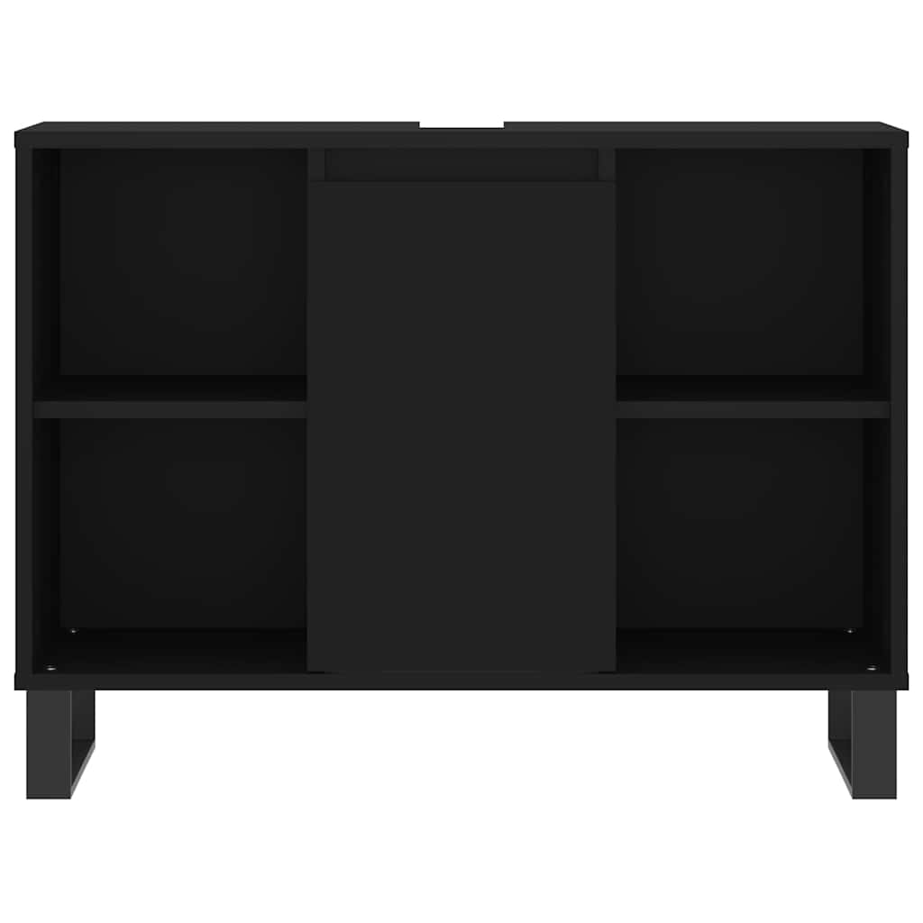 Armário de casa de banho 80x33x60 cm derivados de madeira preto