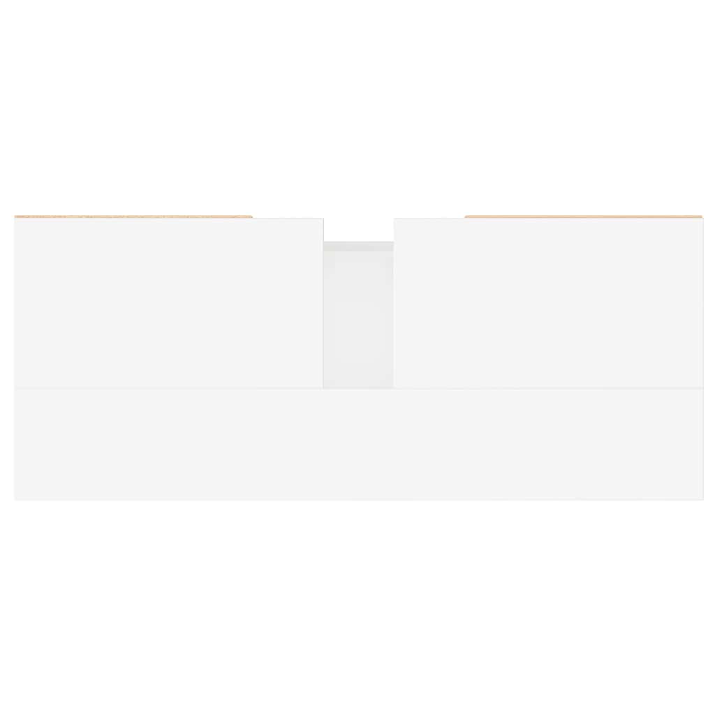 Armário WC 80x33x60 cm derivados de madeira branco brilhante