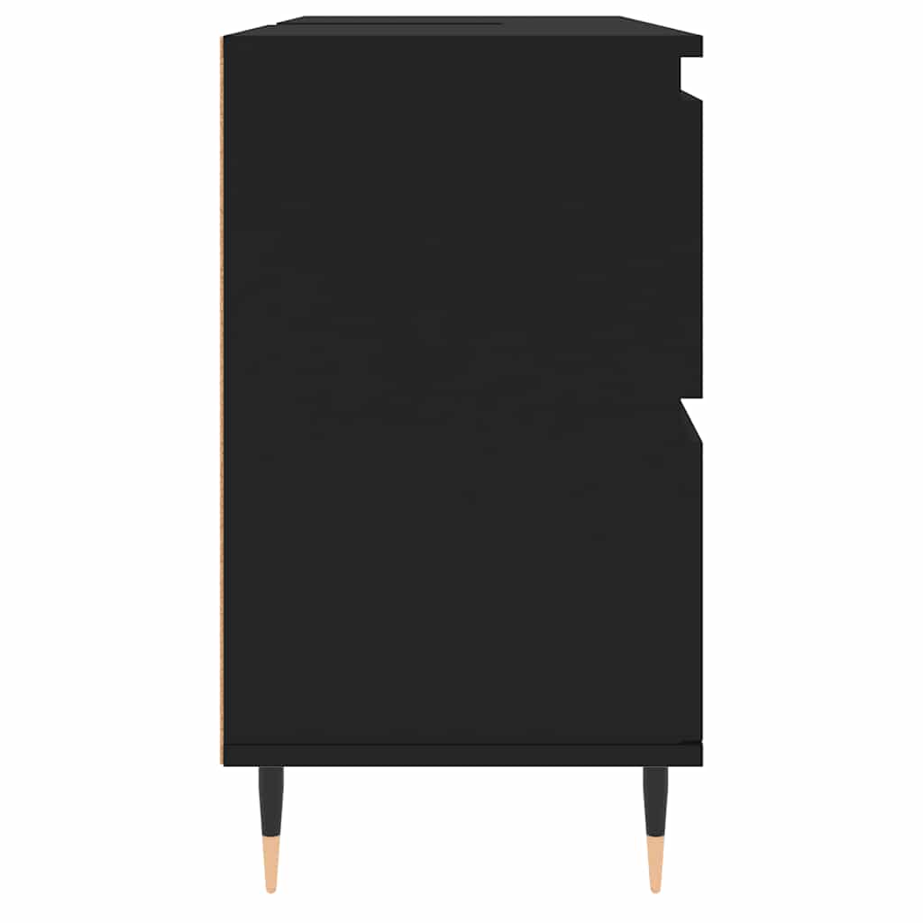 Armário de casa de banho 80x33x60 cm derivados de madeira preto