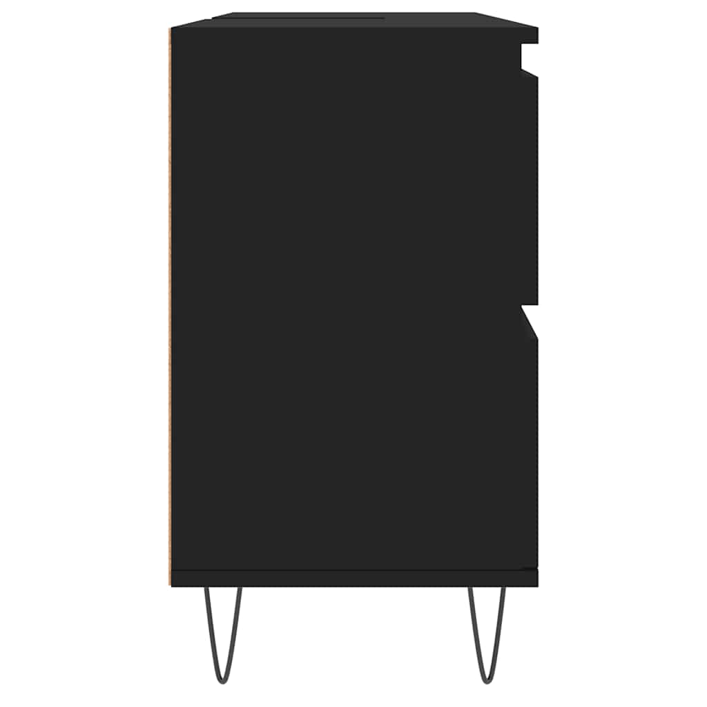 Armário de casa de banho 80x33x60 cm derivados de madeira preto