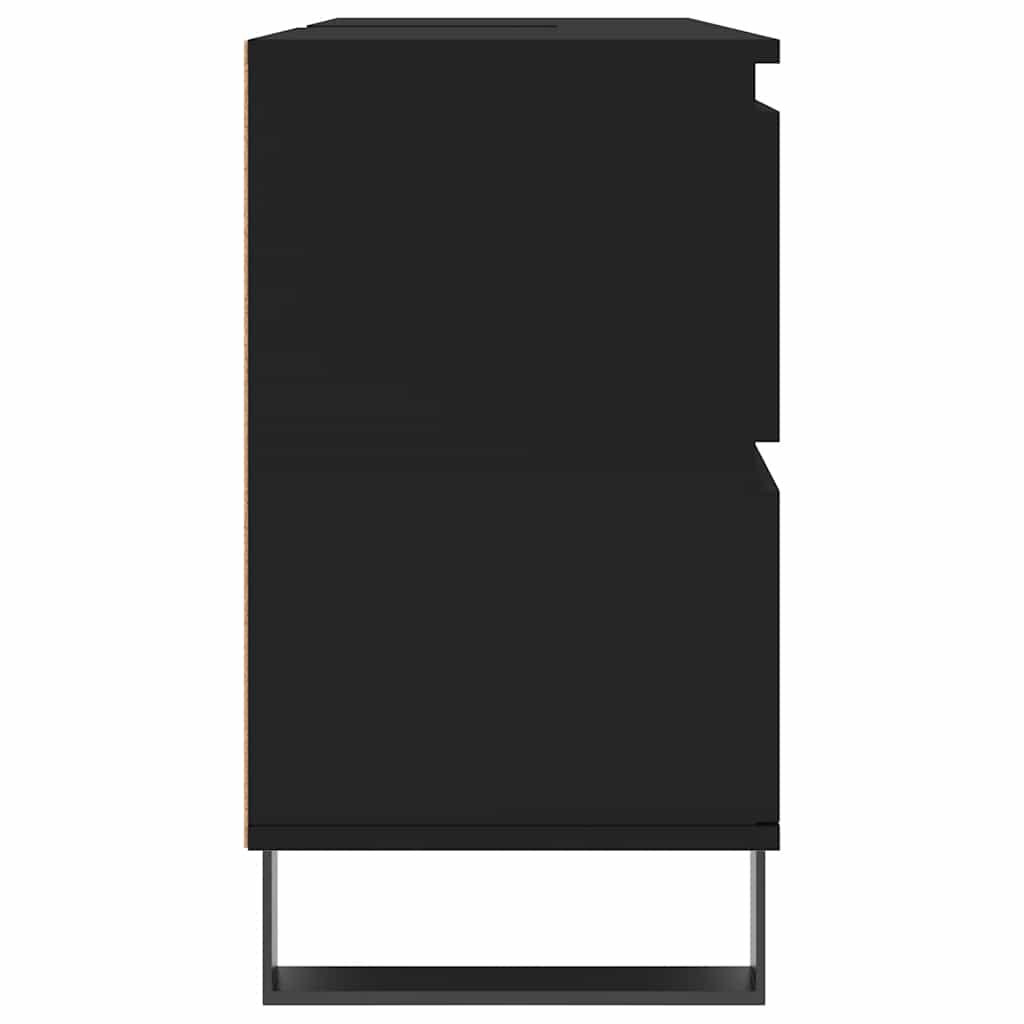 Armário de casa de banho 80x33x60 cm derivados de madeira preto