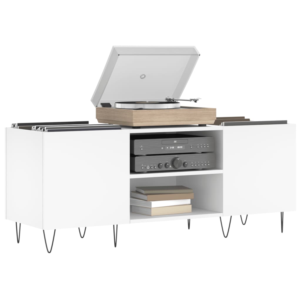 Armário para discos 121x38x48 cm derivados de madeira branco