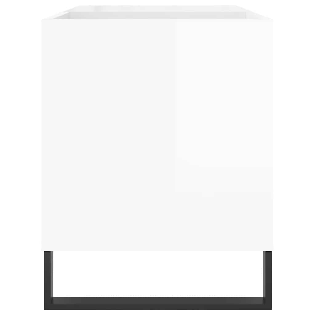 Armário p/ discos 85x38x48 cm deriv. madeira branco brilhante