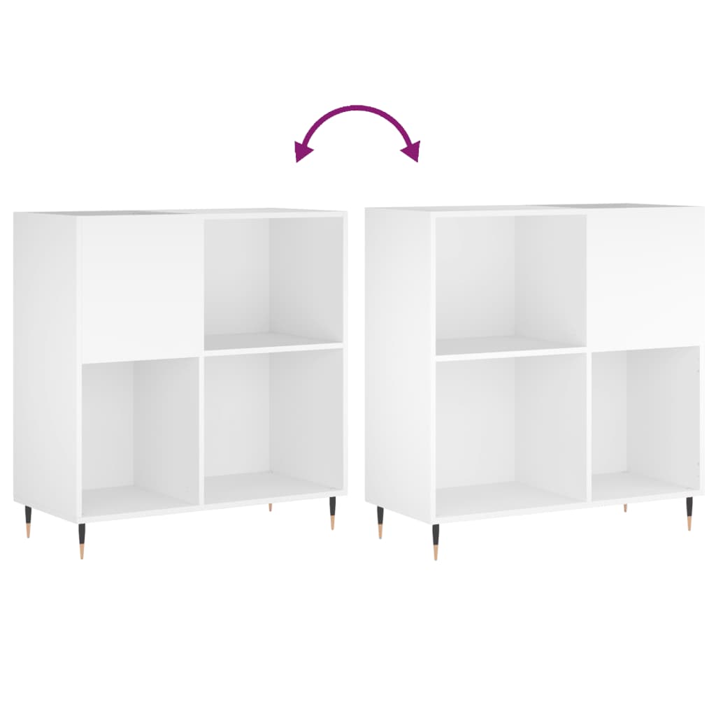 Armário para discos 84,5x38x89 cm derivados de madeira branco