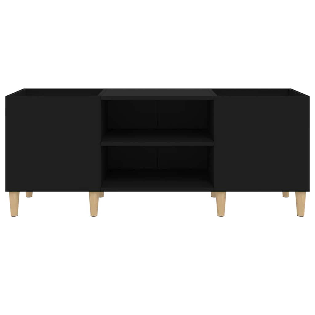 Armário para discos 121x38x48 cm derivados de madeira preto