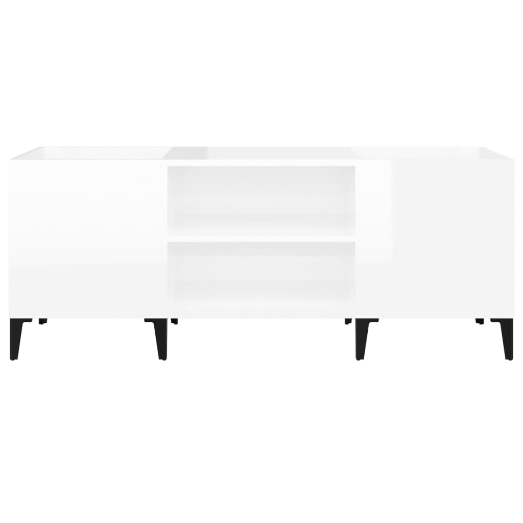 Armário p/ discos 121x38x48 cm deriv. madeira branco brilhante