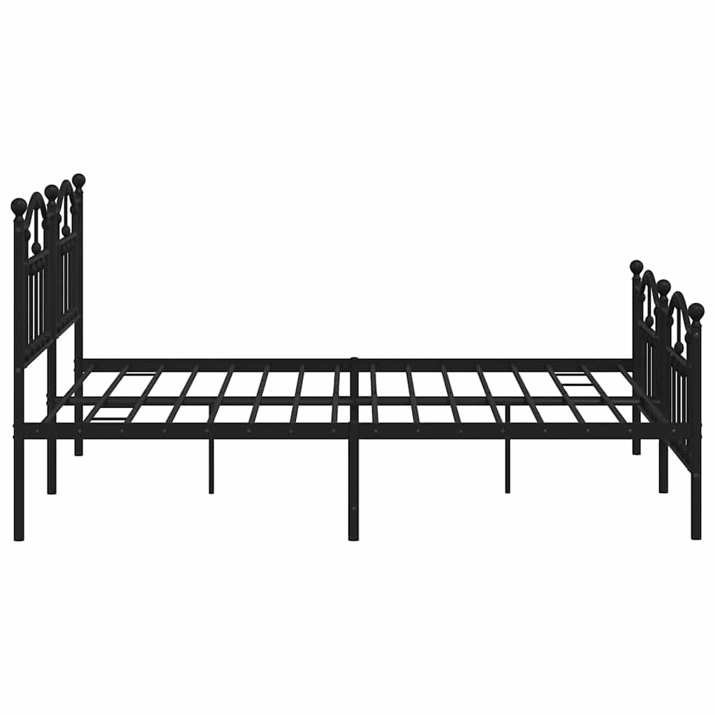 Estrutura de cama sem colchão com pés 160x200 cm preto