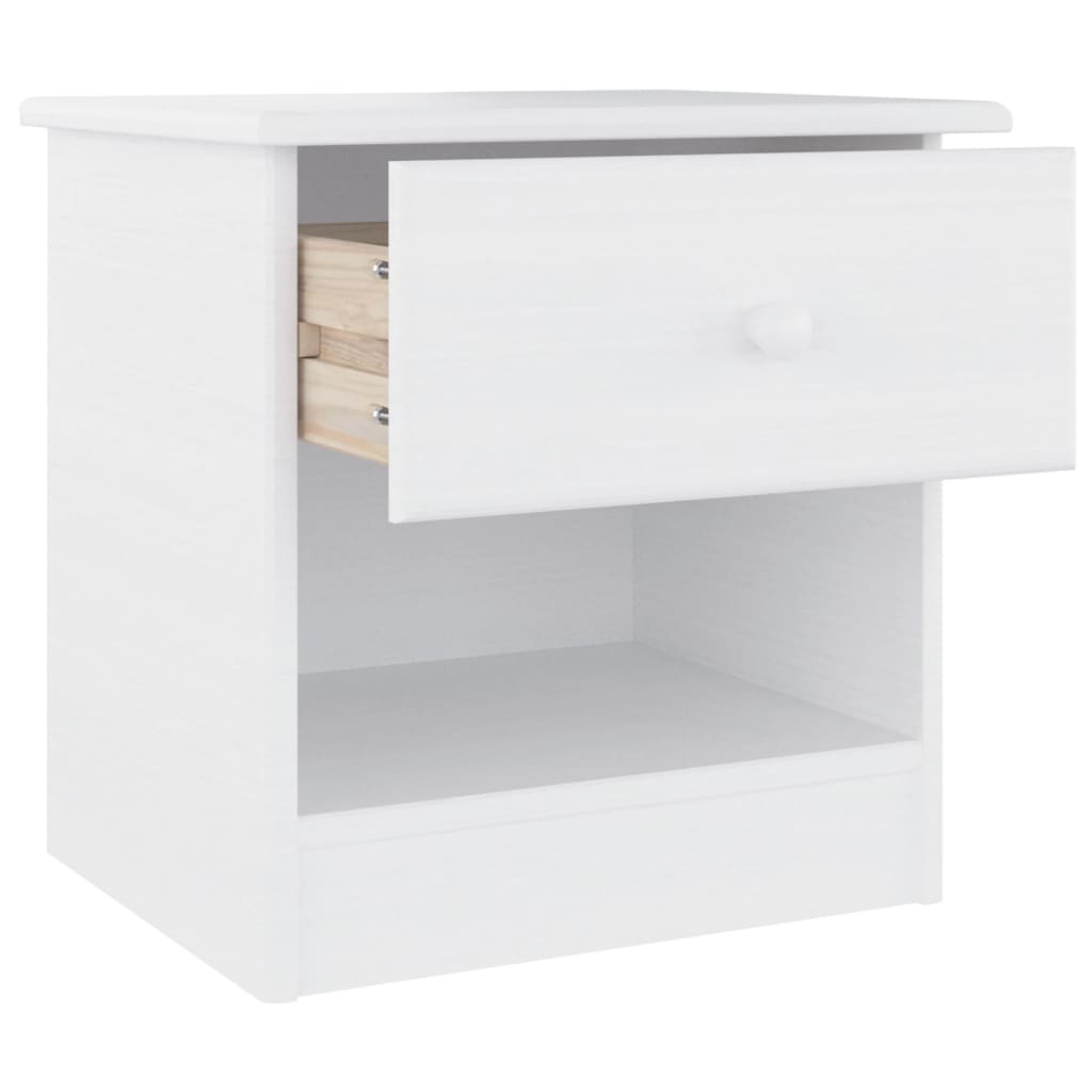 Mesa de cabeceira ALTA 41x35x41 cm pinho maciço branco