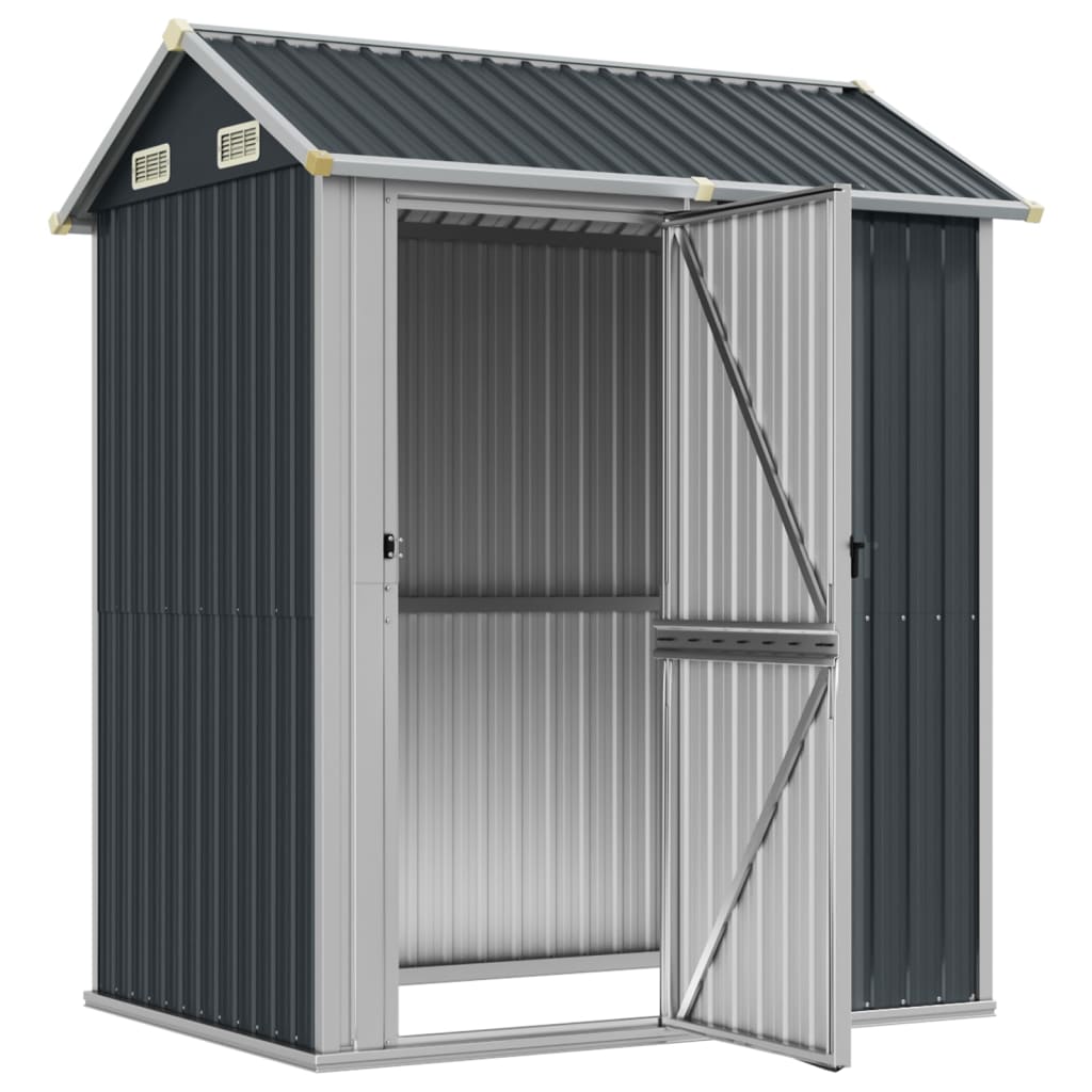 Abrigo de jardim antracite 192x152,5x237 cm aço galvanizado