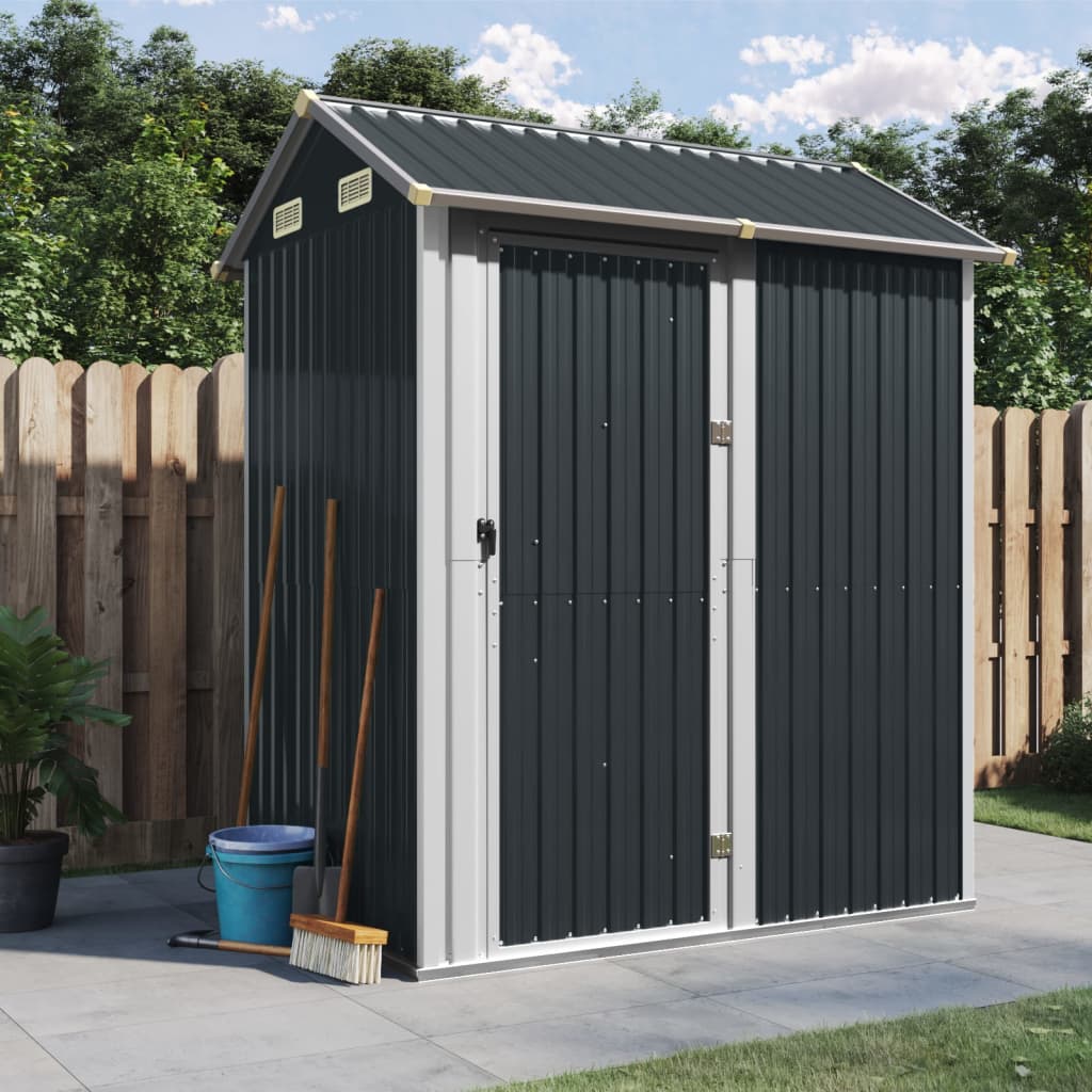 Abrigo de jardim antracite 192x152,5x237 cm aço galvanizado