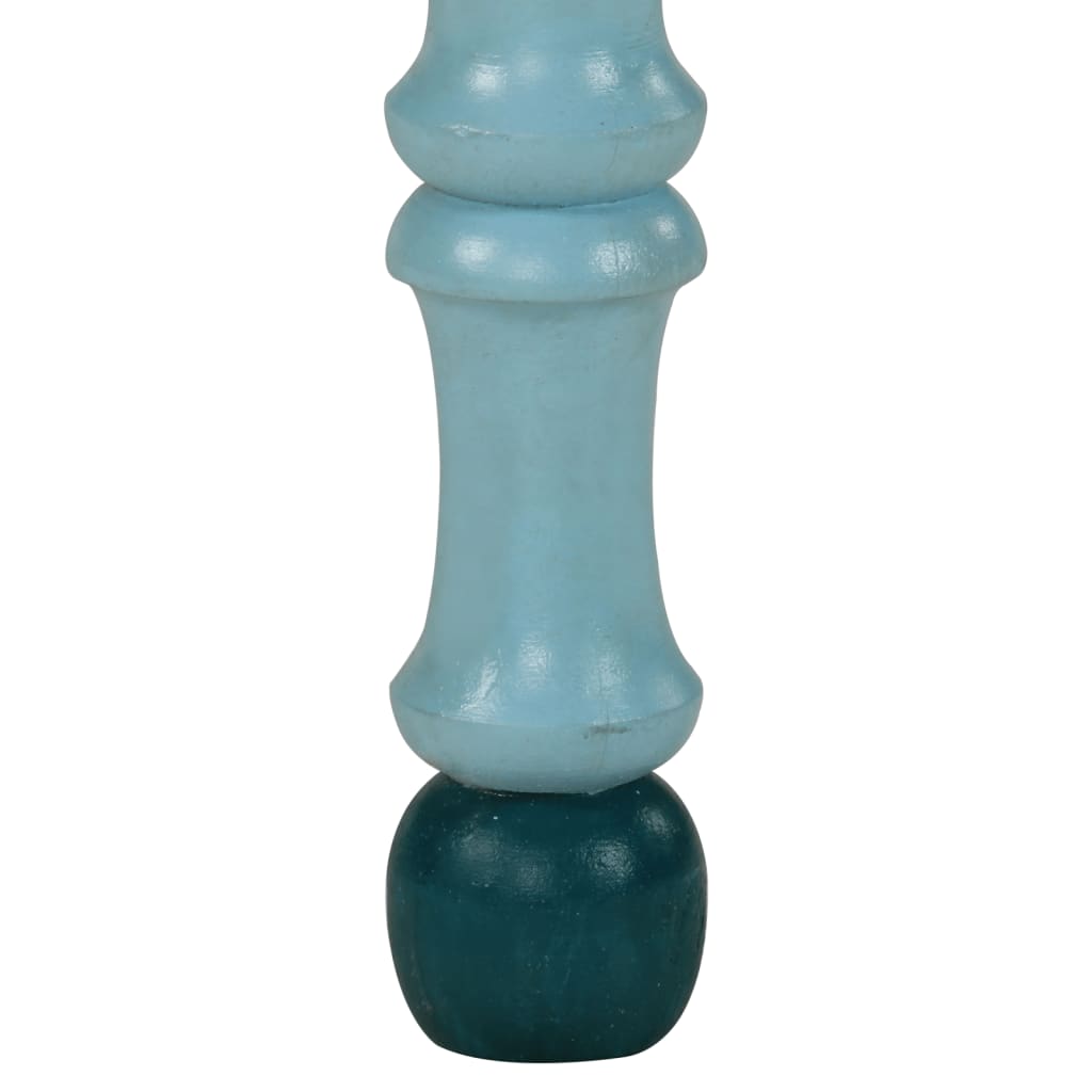 Mesa de centro pintada à mão mangueira maciça azul turquesa