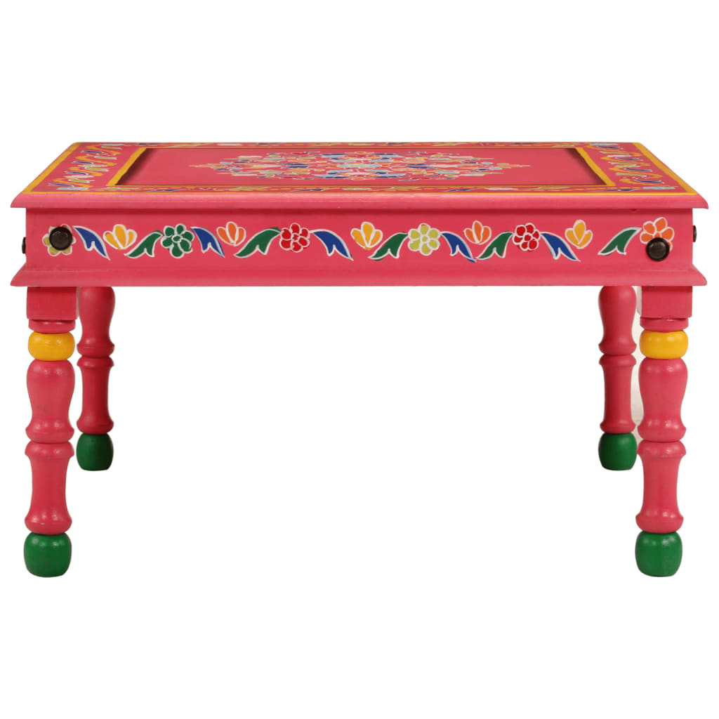 Mesa de centro pintada à mão mangueira maciça rosa