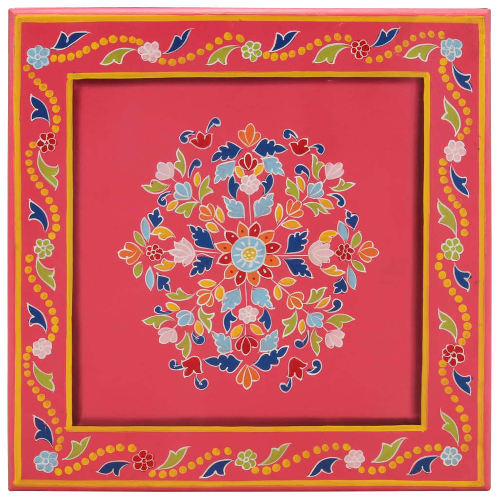 Mesa de centro pintada à mão mangueira maciça rosa