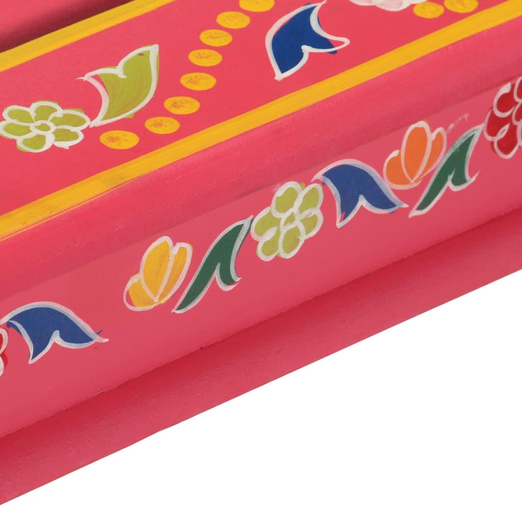 Mesa de centro pintada à mão mangueira maciça rosa