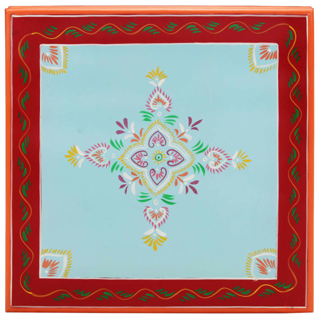 Mesa de centro pintada à mão mangueira maciça azul