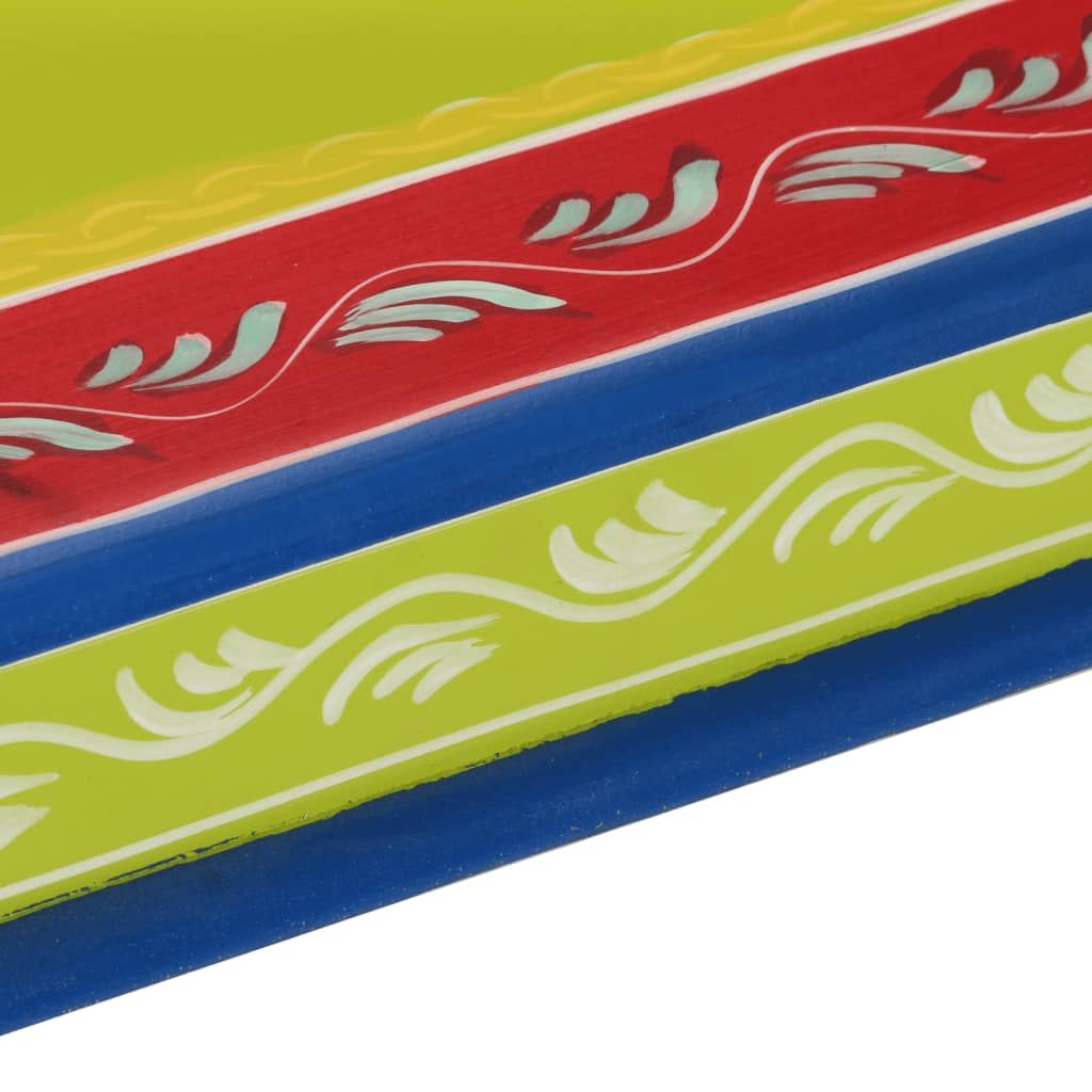 Mesa de centro pintada à mão mangueira maciça verde