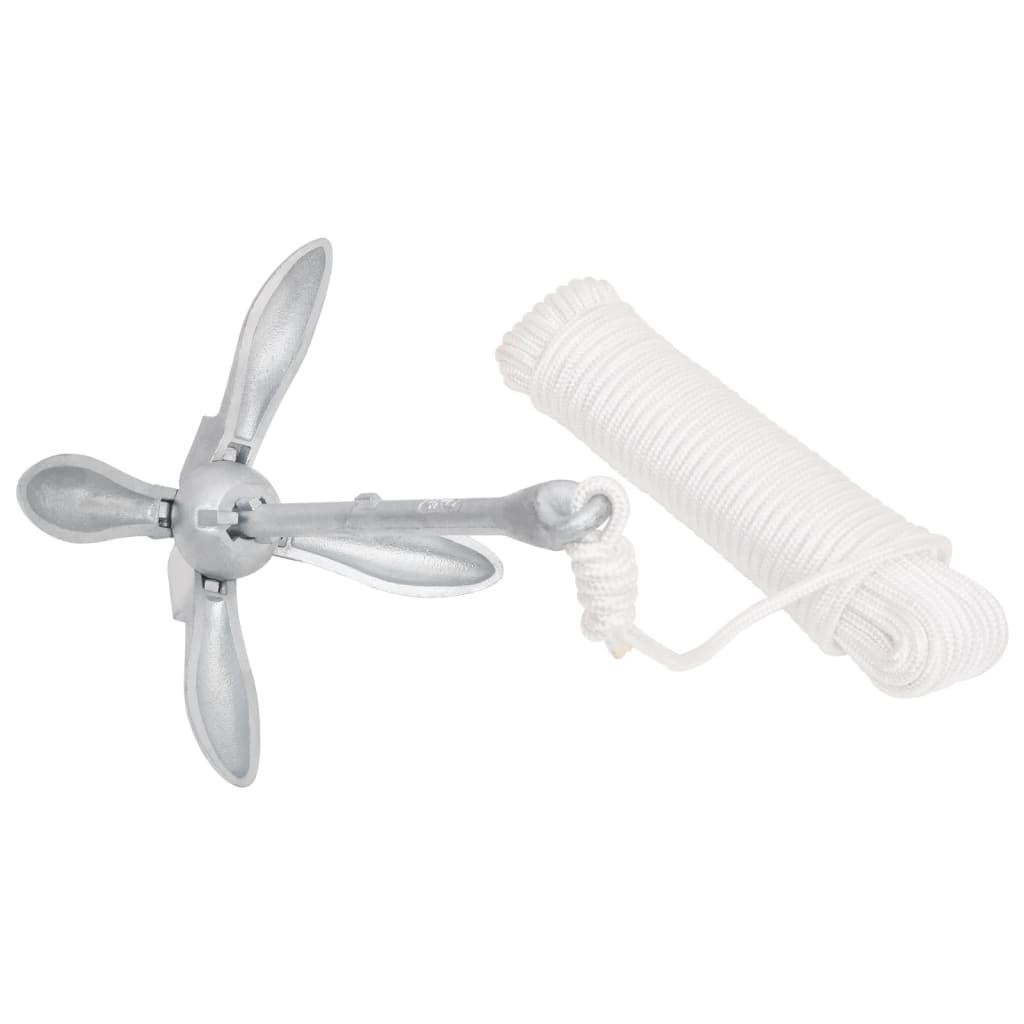 Âncora dobrável corda 4 kg ferro fundido galvanizado a quente