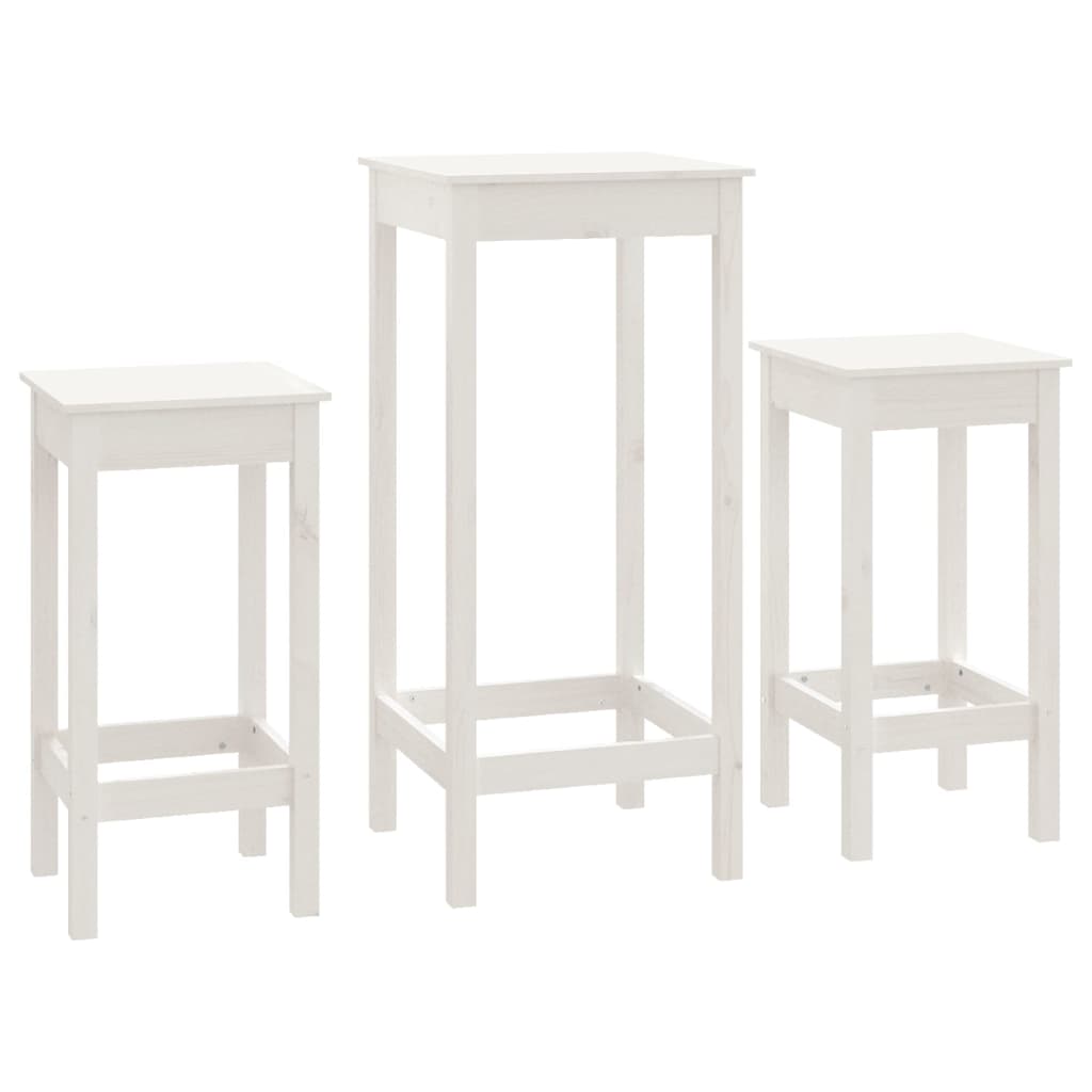 5 pcs conjunto de bar pinho maciço branco