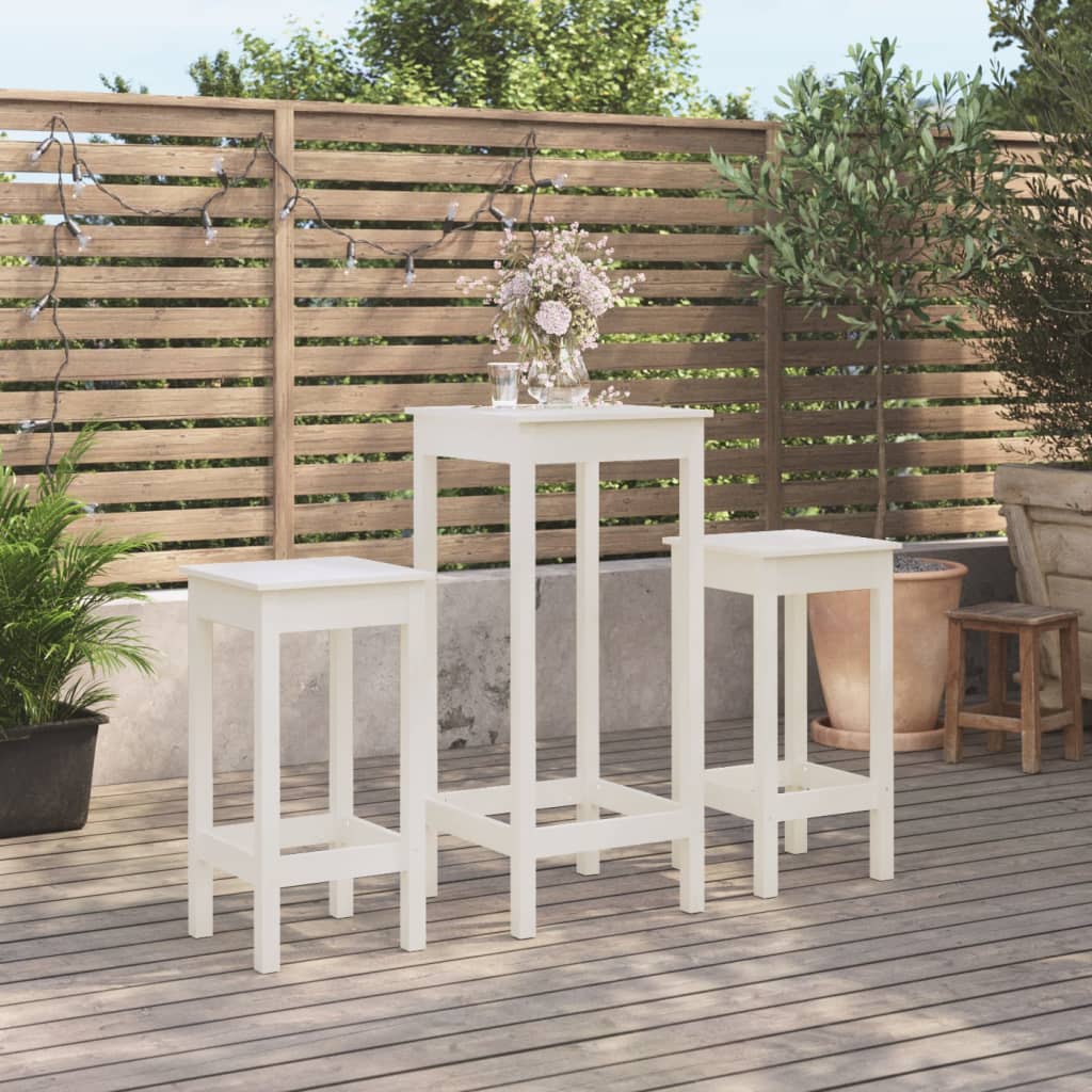 5 pcs conjunto de bar pinho maciço branco