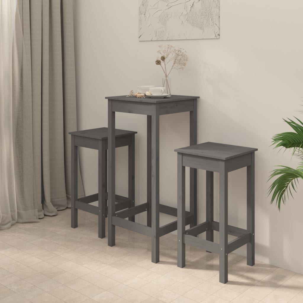 5 pcs conjunto de bar pinho maciço branco