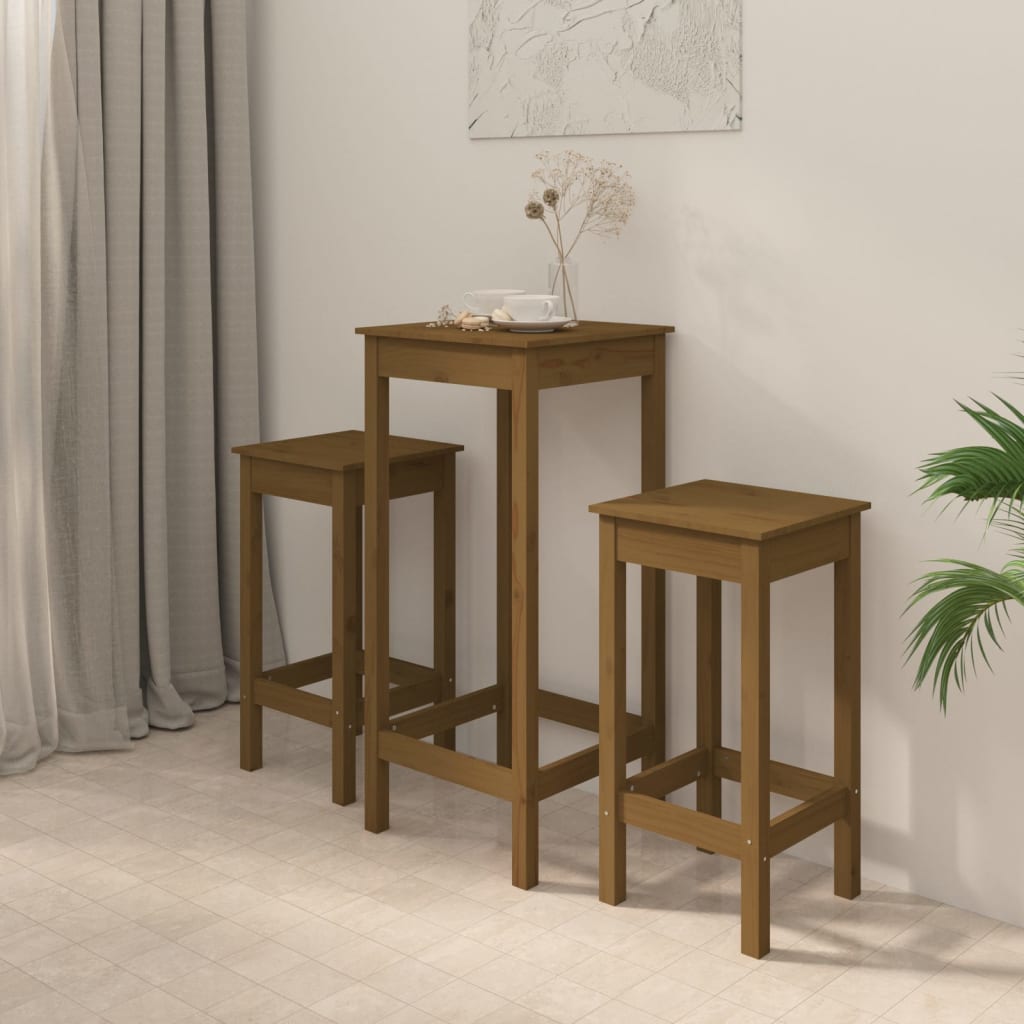 5 pcs conjunto de bar pinho maciço branco