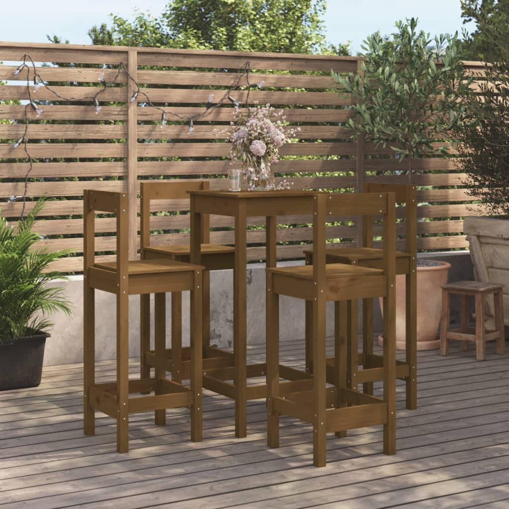 3 pcs conjunto de bar pinho maciço cinza