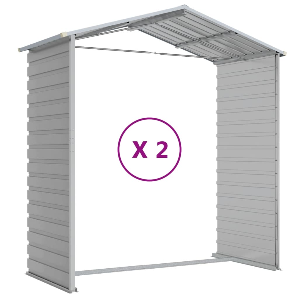 Abrigo de jardim cinza claro 191x215x198 cm aço galvanizado