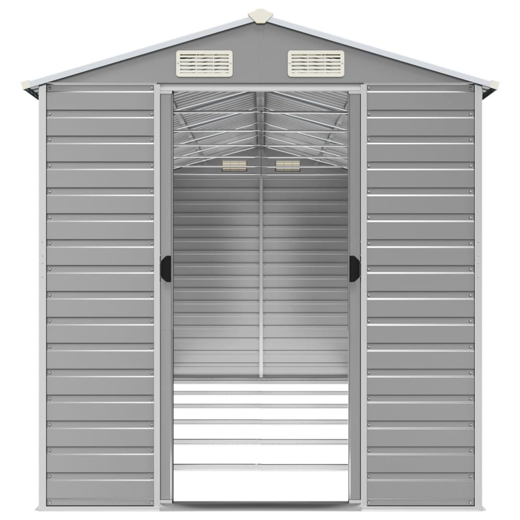 Abrigo de jardim cinza claro 191x555x198 cm aço galvanizado