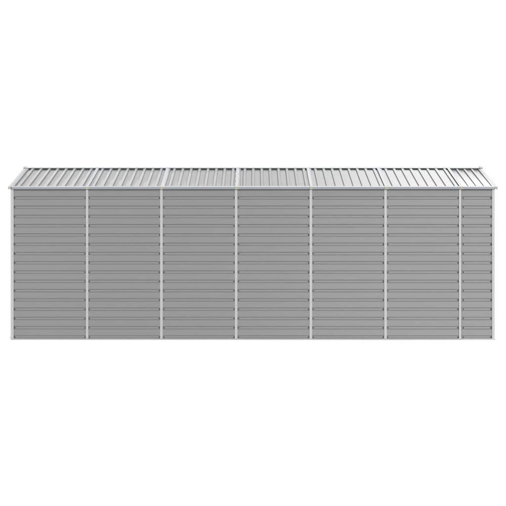 Abrigo de jardim cinza claro 191x555x198 cm aço galvanizado