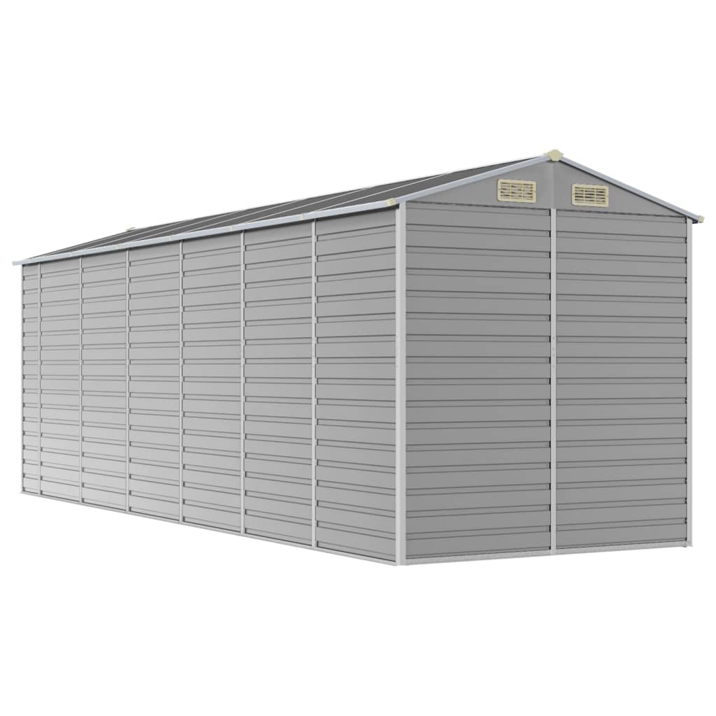 Abrigo de jardim cinza claro 191x555x198 cm aço galvanizado