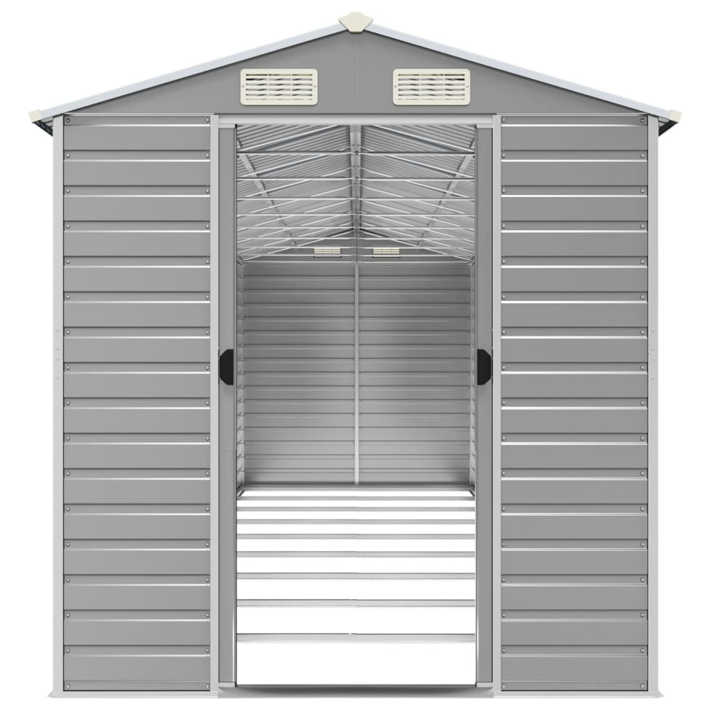 Abrigo de jardim cinza claro 191x810x198 cm aço galvanizado