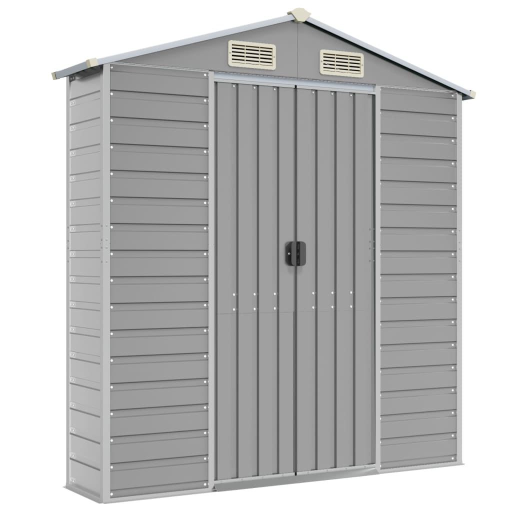 Abrigo de jardim cinza claro 191x810x198 cm aço galvanizado