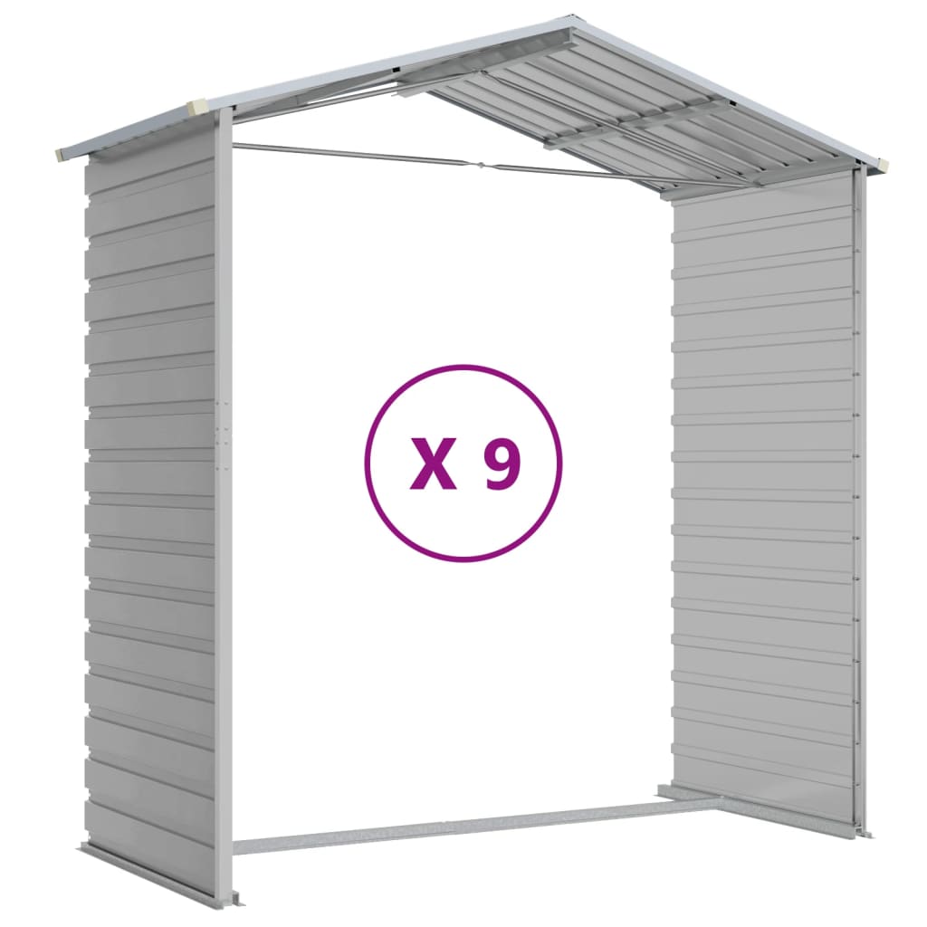 Abrigo de jardim cinza claro 191x810x198 cm aço galvanizado