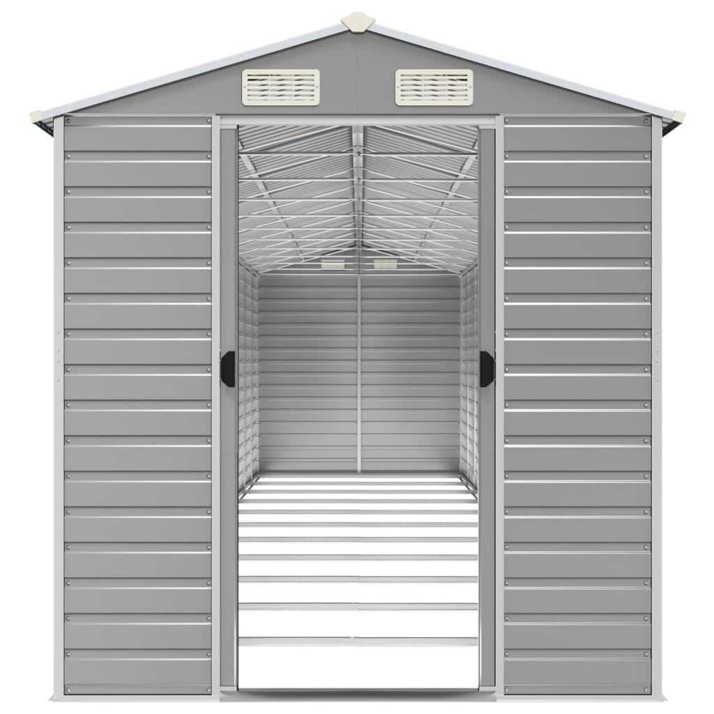 Abrigo de jardim cinza claro 191x980x198 cm aço galvanizado