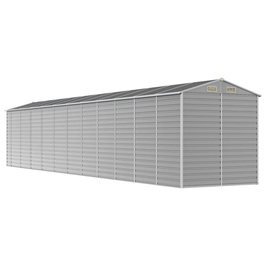 Abrigo de jardim cinza claro 191x980x198 cm aço galvanizado
