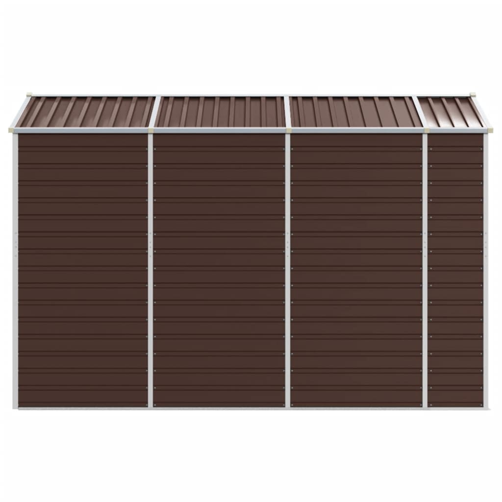 Abrigo de jardim castanho 191x300x198 cm aço galvanizado