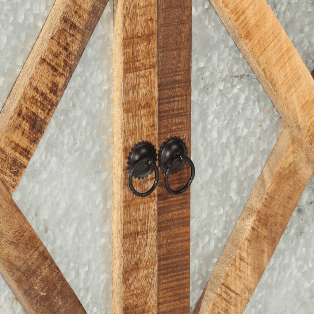 Aparador 80x30x71 cm madeira de mangueira áspera maciça/metal