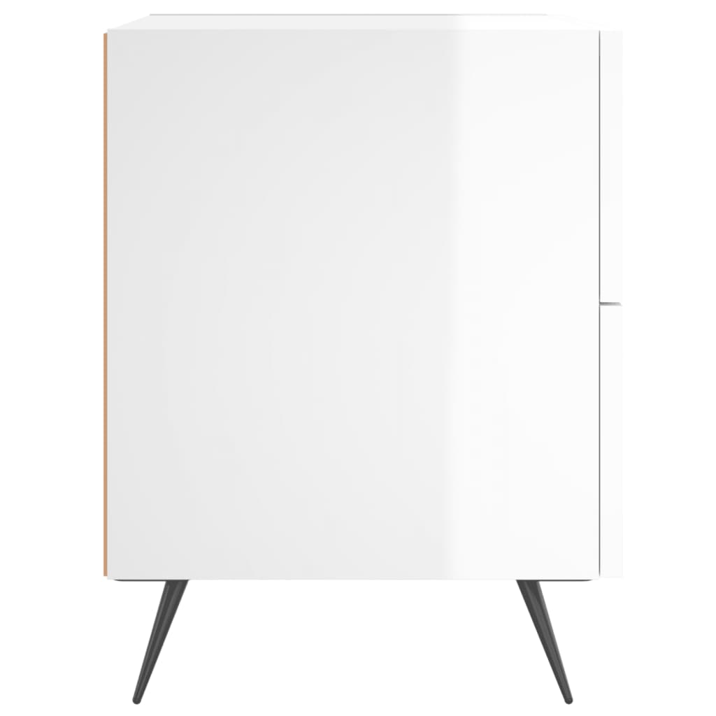 Mesa de cabeceira derivados de madeira branco brilhante