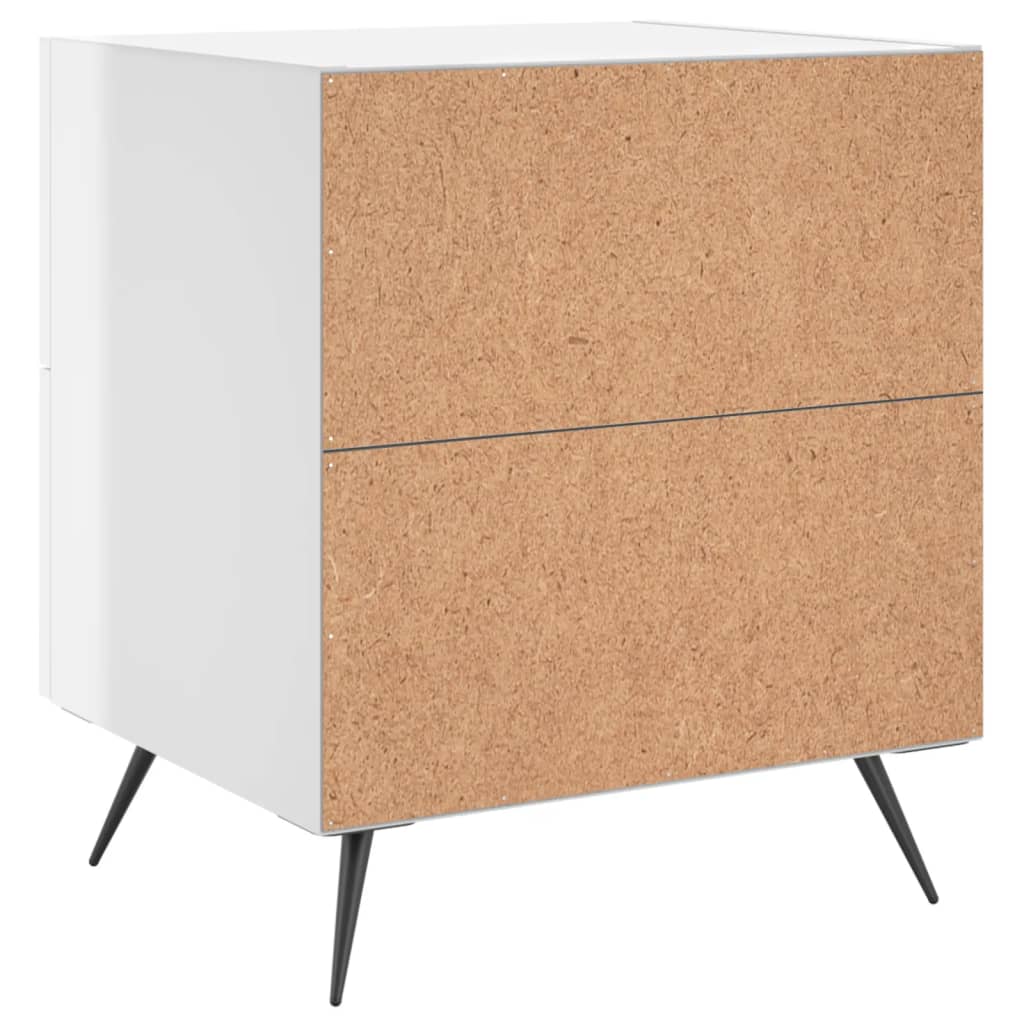 Mesa de cabeceira derivados de madeira branco brilhante