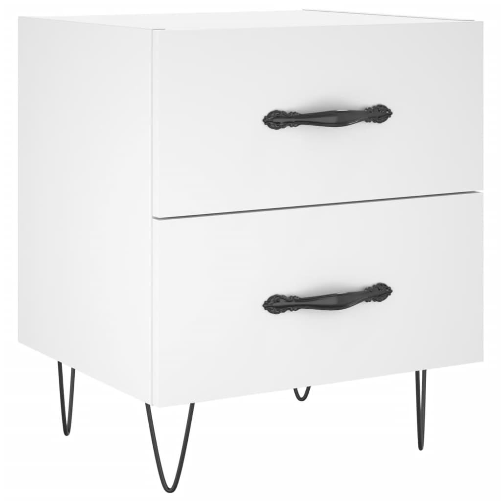 Mesas de cabeceira 2 pcs 40x35x47,5 cm deriv. de madeira branco