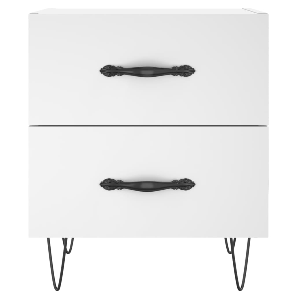 Mesas de cabeceira 2 pcs 40x35x47,5 cm deriv. de madeira branco