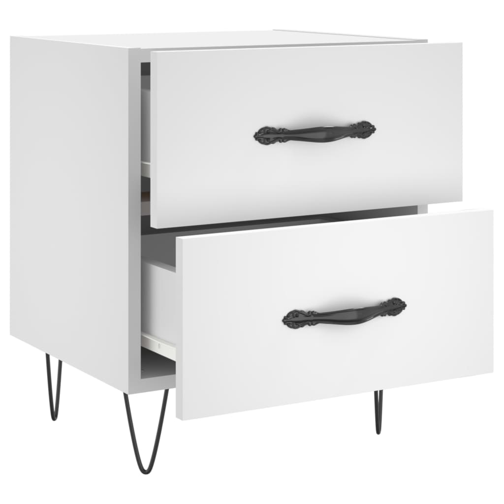 Mesas de cabeceira 2 pcs 40x35x47,5 cm deriv. de madeira branco