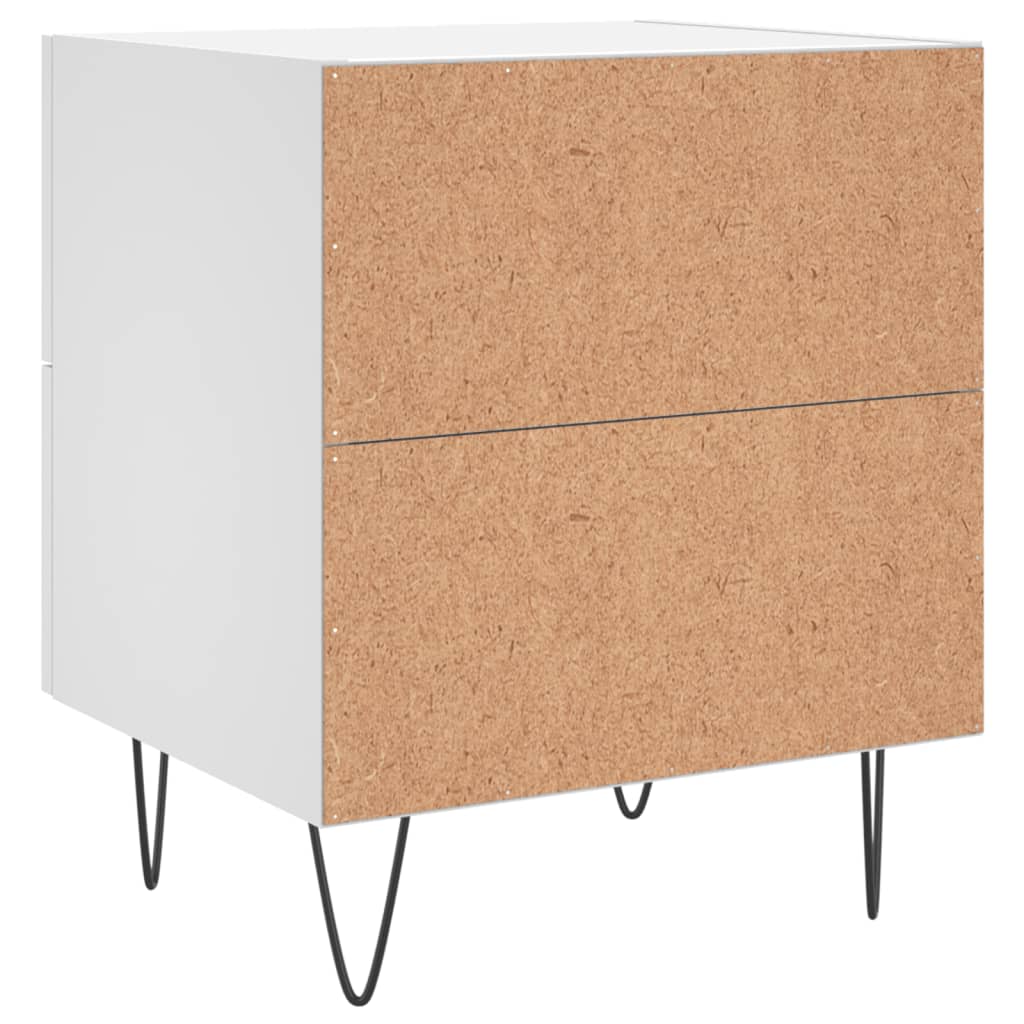 Mesas de cabeceira 2 pcs 40x35x47,5 cm deriv. de madeira branco